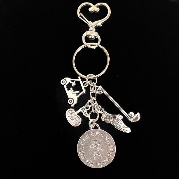 Golf Keychain Bag Charm You Kick Putt Golfer Gift - Picture 2 of 5